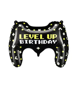 PartyDeco Folie ballon game controller | Level up birthday | 75x52cm