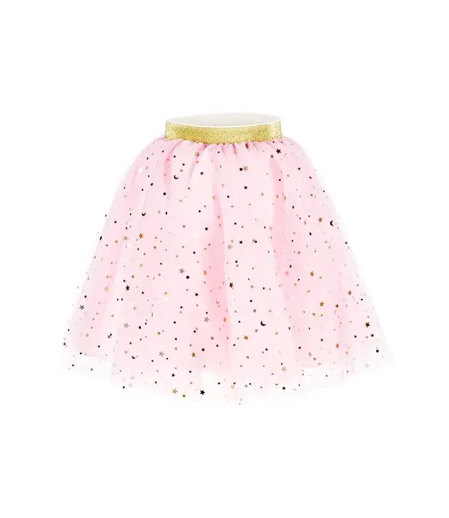 Prinsessen rok lichtroze met gouden sterretjes