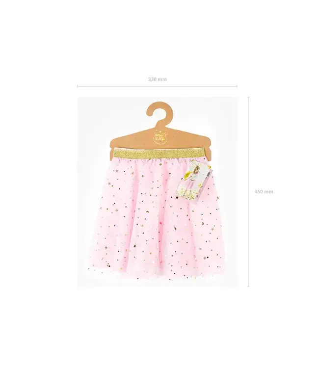 Prinsessen rok lichtroze met gouden sterretjes