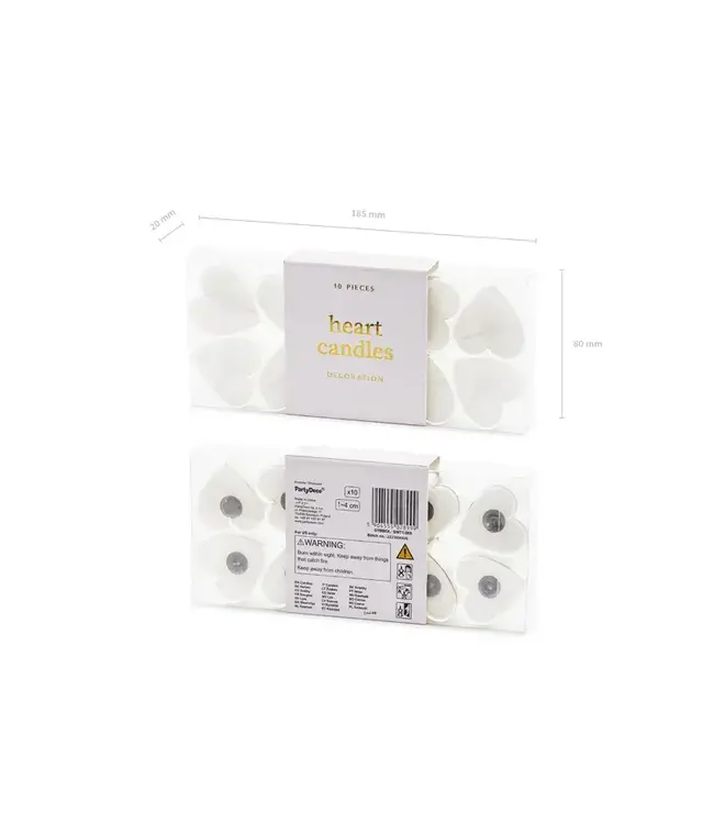 Theelichtjes hart | 4 cm | 10 stuks