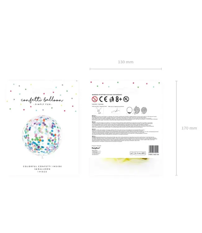 Confettiballon XXL - 100cm