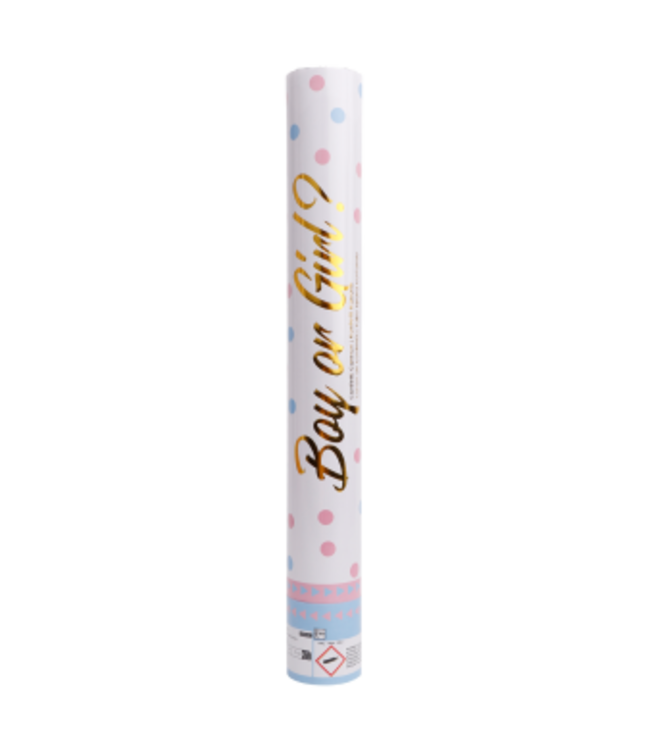 Gender Reveal confettikanon - Roze - Meisje - 40cm