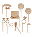OUTLET Photobooth props bruiloft | hout | 10 stuks