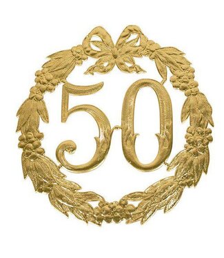 Jubileumcijfer '50' goud | 24 cm