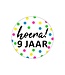 KP Stickers 9 Jaar | Zwart wit + Neon stippen | 20 stickers