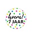 KP Stickers 7 Jaar | Zwart wit + Neon stippen | 20 stickers
