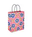 Cadeautasje bloemen | Gouden glitters / roze | 26 x 32 x 12