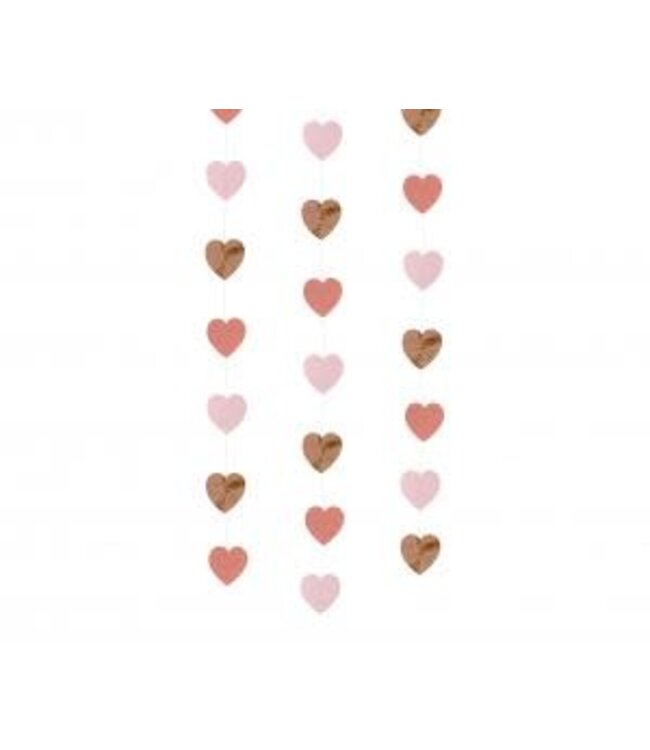 Slinger hartjes | Roze - Rosegoud | 4,50 meter