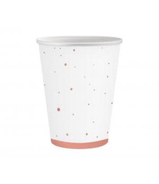 Papieren bekers Celebrate | Rosegoud | 250mL | 6 stuks
