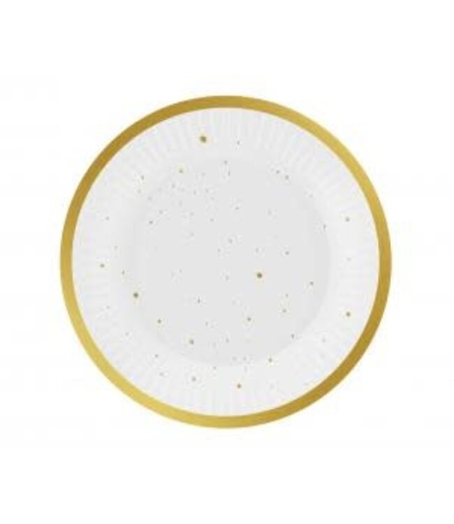 Papieren bordjes Celebrate | Goud | 18cm | 6 stuks