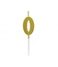 Kaarsje cijfer 0 | Metallic goud | 9.5cm