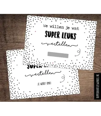 Hippe kaartjes Kraskaart | Je wordt oma | Wit