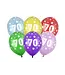 PartyDeco Ballonnen 70 jaar - metallic gekleurd met sterren | 6 stuks