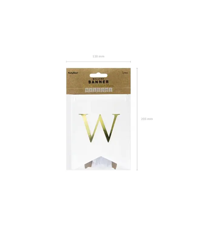 PartyDeco Slinger Welcome Gold Wedding 15 X 95 Cm Feestdeco Partydeco slinger welcome gold wedding 15 x 95 cm feestdeco
