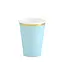 Papieren bekers - blauw met gouden rand - 6 stuks