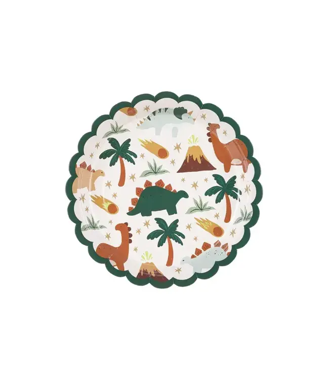 Papieren bordjes dinosaurus | 6 stuks