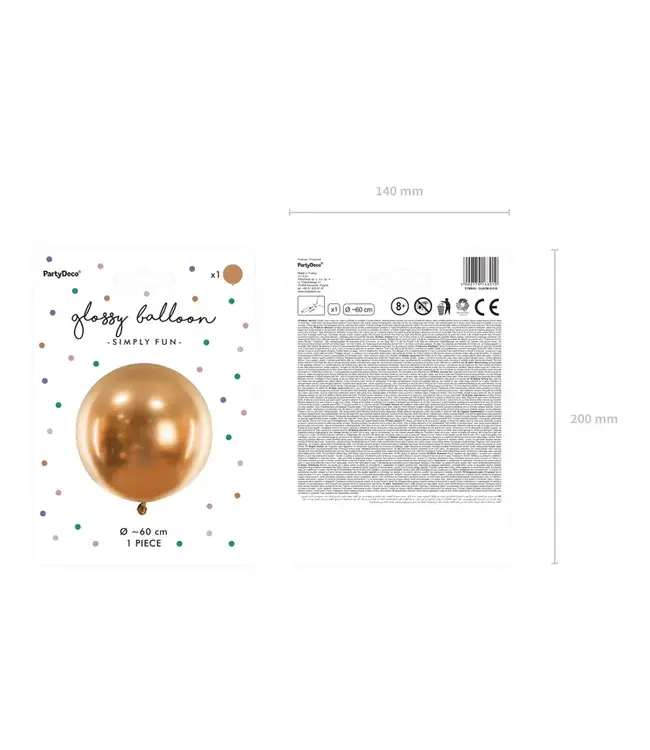 Reuzeballon Goud - CHROME- 60cm