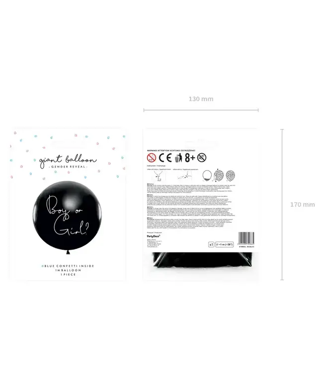 Gender Reveal ballon XXL | Boy or girl? BLAUW