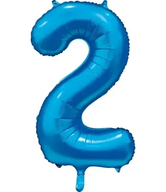 Folat Cijferballon 2 | Blauw | 86 cm