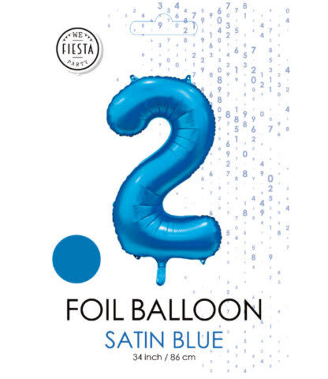 Cijferballon 2 | Blauw | 86 cm