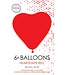 Globos Hartballonnen rood | 6 stuks