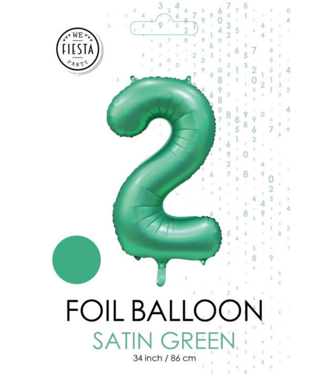 Globos Cijferballon 2 | Groen | 86 cm