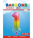 Globos Cijferballon 1 | Regenboog | 86 cm