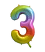 Cijferballon 3 | Regenboog | 86 cm