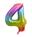 Cijferballon 4 | Regenboog | 86 cm