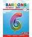 Cijferballon 6 | Regenboog | 86 cm