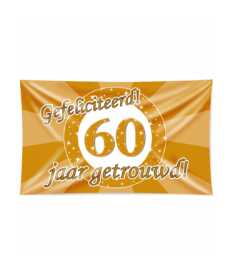 XXL Gevelvlag | 60 jaar getrouwd | 150 x 90 cm