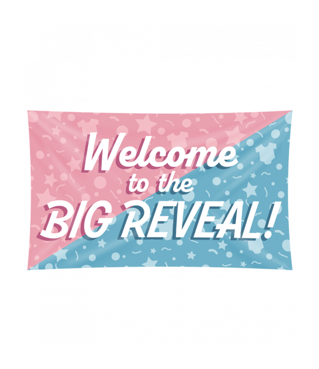 XXL gevelvlag | The big reveal | 150 x 90 cm