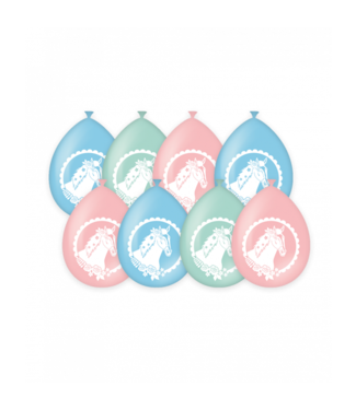 Ballonnen paarden pastel | 8 stuks