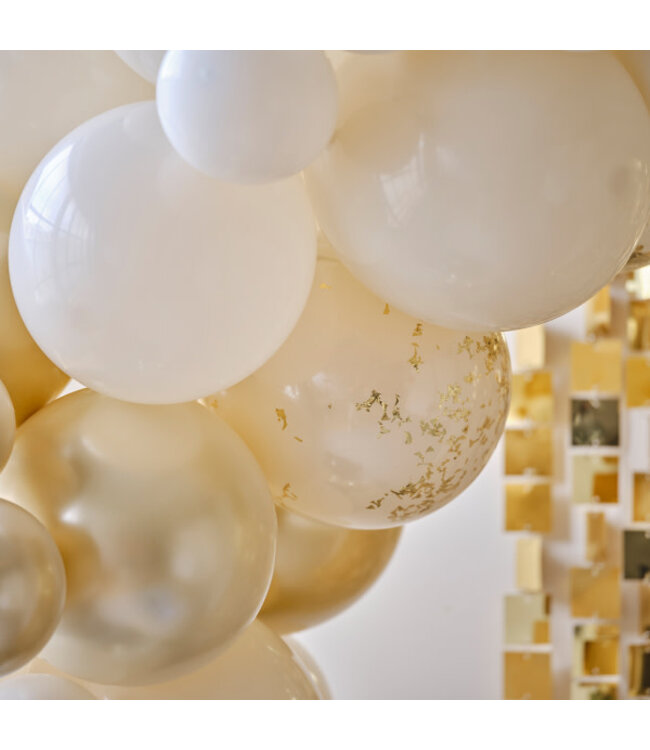 Ballonnenboog | Zwart, Cream, Nude en Champagne chrome