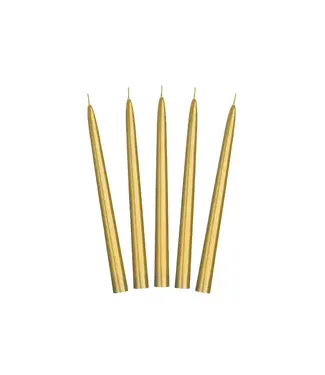 PartyDeco Kaarsen metallic goud | 24 cm | 10 stuks