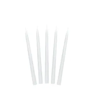 PartyDeco OUTLET Kaarsen mat wit | 24 cm | 10 stuks