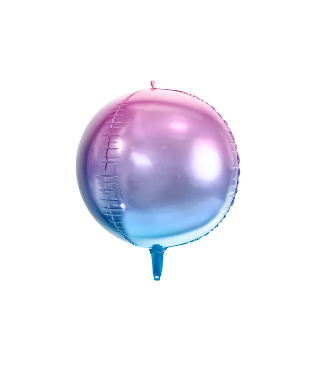 PartyDeco Folieballon Ombre | Paars en blauw | 35cm