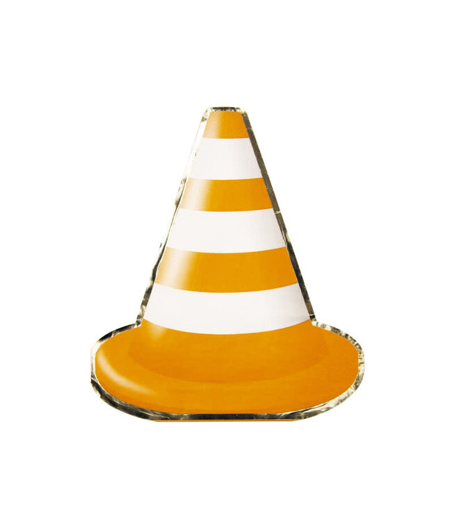 Servetten pion | Oranje & goudfolie | 16 stuks