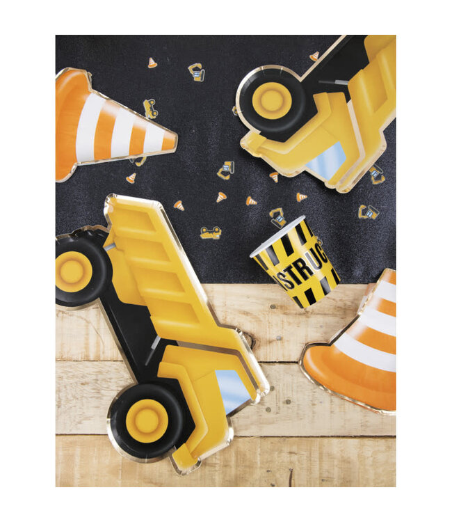 OUTLET Servetten pion | Oranje & goudfolie | 16 stuks