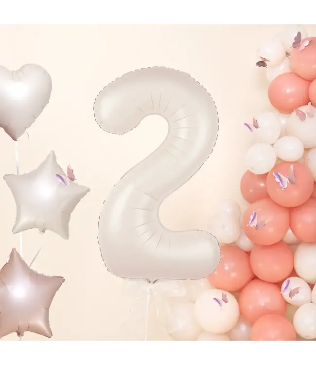 Cijferballon 2 Nude / Creme | 100 cm