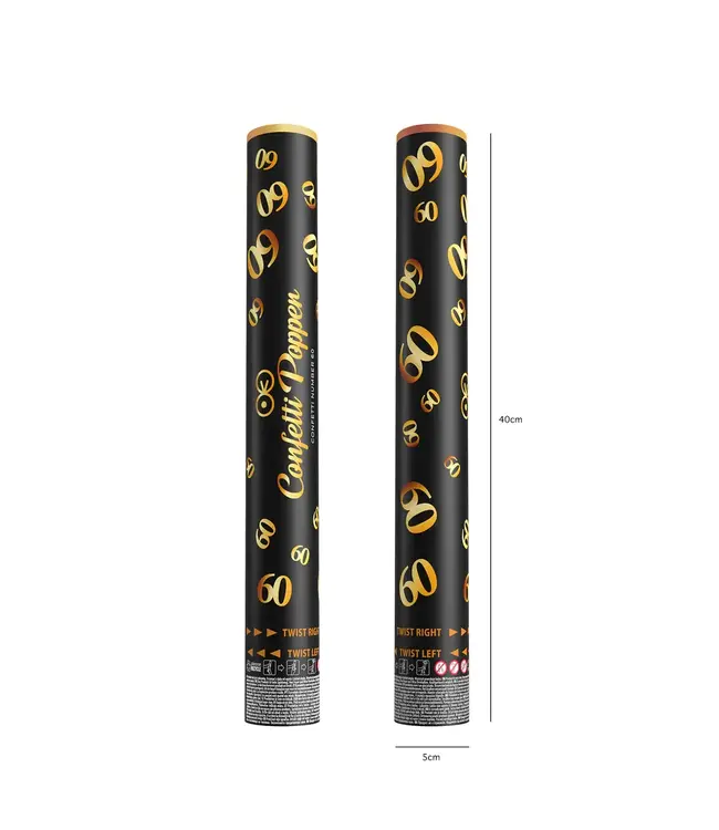 Confettikanon 60 goud | 40 cm