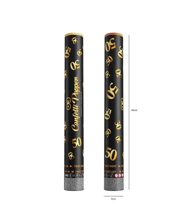 Confettikanon 50 goud | 40 cm