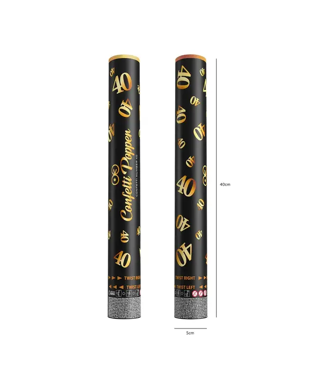 Confettikanon 40 goud | 40 cm