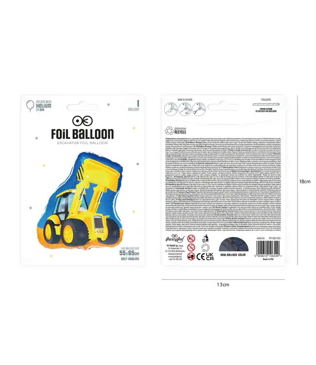 Folieballon graafmachine | 55 x 65 cm