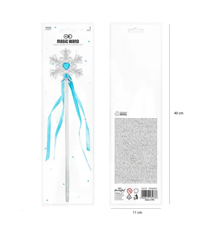Toverstaf sneeuwvlok | Blauw en zilver