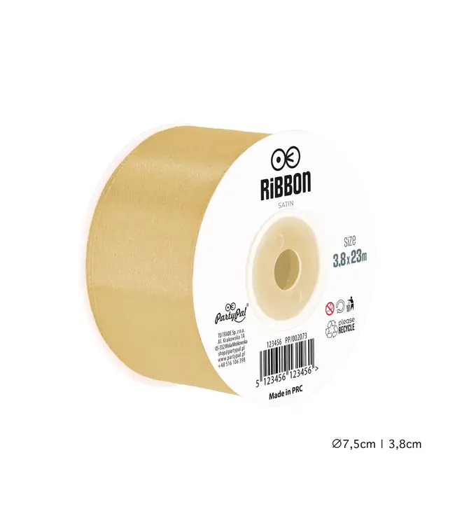 Satijnen lint goud | 3,8 cm x 23 m