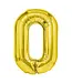 Cijferballon 0 goud | 100 cm