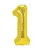Cijferballon 1 goud | 100 cm