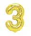 Cijferballon 3 goud | 100 cm
