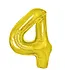 Cijferballon 4 goud | 100 cm